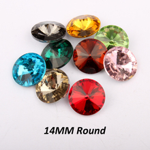 14MM Round Glass Crystal 36pcs/lot  Pointback Rhinestone 16 colors Optional  free shipping 2024 - buy cheap