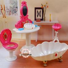 For Barbie Doll Furniture Accessories Bathtub Toilet bowl Dressing mirror Desk Chair Bedroom Wardrobe Toy Holiday Gift Girl DIY 2024 - buy cheap