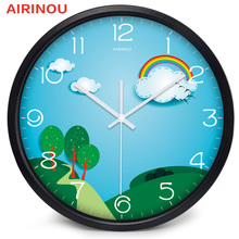 Airiou-Reloj de pared del dormitorio para niños, parque infantil, decoración de pared de guardería 2024 - compra barato