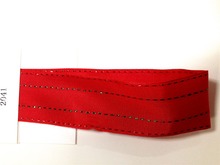 N2041 38mm X 25 yardas cinta de grogrén rojo con cable con líneas de Lurex cosidas. Arco de regalo, boda, envoltura de pastel, decoración de árbol, corona 2024 - compra barato