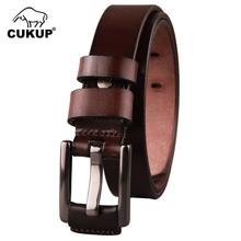 CUKUP-cinturones de piel auténtica de vaca para mujer, 100% de alta calidad, con hebilla de Pin, estilos casuales, ancho de 2,8 cm, NCK454 2024 - compra barato