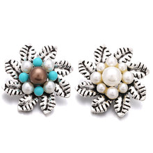 10pcs/lot Rhinestone Flower Snap Jewelry 18mm Metal Snap Button Fit OEM DIY Snap Bracelets For Women Man Gift ZA968 2024 - buy cheap