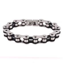 Fashion Men's Charm Bracelets Black Biker Bicycle Motorcycle Chain Link Bracelets for Men Stainless Steel Punk Jewelry Gift 2024 - buy cheap