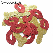 Chicinlife 50Pcs/bag Glitter Willy Penis Lips Confetti Bachelorette Party Decor Bridal Shower Wedding Hen Party Table Supplies 2024 - buy cheap