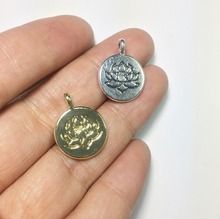 Eruifa 20pcs15mm bonito flor de lótus liga de zinco colar, brinco pulseira jóias diy artesanal antigo e ródio prata 2024 - compre barato