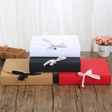 24.5x20x7cm Large Black red purple paper gift box with ribbon wedding favor birthday party gift packaging paper box big size 2024 - buy cheap