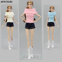 Soft Knitted Woven Tops Clothes Pure Color Sweater For Barbie Doll Clothes For Blythe Doll Gifts 1/6 Doll Accessories Kids Toy 2024 - buy cheap
