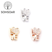 Somsoar-joyería de corazón de amor, dijes DIY compatibles con pulsera de malla de 10mm y pulsera envolvente de cuero para el Día de San Valentín 2024 - compra barato