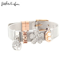 Correa de malla de acero inoxidable pulsera de mamá ajustable infinito amor árbol corona encanto envolver pulseras y brazaletes para joyería de mujer 2024 - compra barato