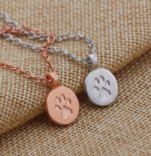 Simple Tiny Sweet round Lovely Dog Paw Pendant Necklace aw Print Necklaces & Pendants Charms Christmas Gift Handcrafted 2024 - buy cheap