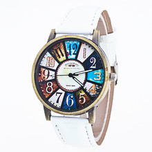 Reloj de moda 2019 de alta calidad Harajuku Graffiti patrón de cuero banda analógica cuarzo Vogue relojes de pulsera mejor venta 2024 - compra barato