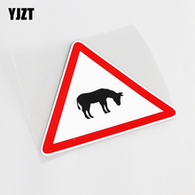 YJZT 14.5CM*12.5CM Attention Warning Mark Animal Donkey Decal PVC Car Sticker 13-0774 2024 - buy cheap