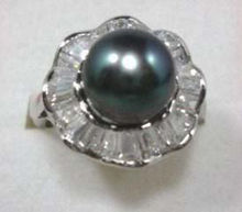 Женское Новое Стильное >>> 12 мм черное жемчужное кольцо с бусинами, Размер 7 8 9 AAA 2024 - купить недорого