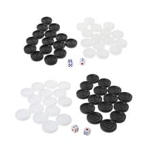 OOTDTY 30pcs Black & White Backgammon Chess Plastic International Draughts Checkers  Backgammon Chess 2024 - buy cheap