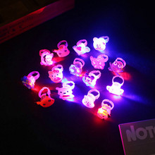50pcs/bag Kids Cartoon LED Flashing Light Up Glowing Finger Rings Electronic Christmas Halloween Fun Toys Party Accessories Gift 2024 - buy cheap