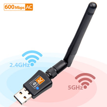 802.11AC 600mbps 5GHz USB Wifi Adapter Wi-Fi Antenna 2DBi support Windows Mac USB Network Card wifi dongle for desktop laptop PC 2024 - buy cheap