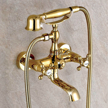 Luxury Gold Brass Bathroom Faucet Bath Faucet Mixer Tap Wall Mounted Hand Held Shower Head Kit Shower Faucet Sets  SF1033 2024 - buy cheap
