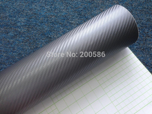 High Quality Silver Grey 3D Carbon Fibre Vinyl Air Free Bubble Car Wrap Film Sticker Free Ship Size 1.52*30m/Roll 2024 - buy cheap