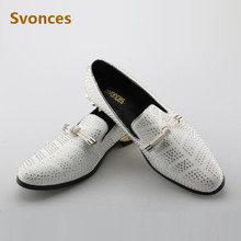 Fashion Dressing Casual Shoes Men Crystal Rivets Designer New Male Flats Zapatillas White Factory Customized SlipOn Studs Loafer 2024 - buy cheap