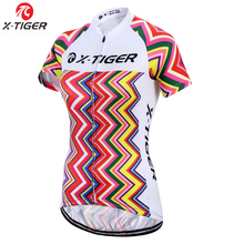 Женская велосипедная Футболка X-Tiger с защитой от УФ-лучей, летняя одежда для езды на велосипеде, одежда для езды на велосипеде, спортивная одежда для горных велосипедов 2024 - купить недорого