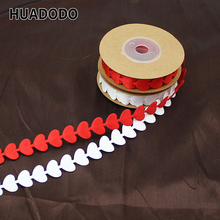 HUADODO-cintas de satén con forma de corazón para decoración de fiesta de boda, accesorios de costura hechos a mano para regalo, 15mm, 5 metros 2024 - compra barato