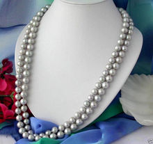 Collar de perlas cultivadas en agua dulce para mujer, color gris Natural, 7-8mm, 34 ''A 2024 - compra barato