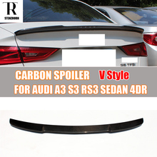 A3 S3 RS3 V стиль спойлер заднего крыла из углеродного волокна для Audi A3 S3 RS3 4 Двери Седан 2014 2015 2016 2024 - купить недорого