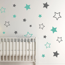 Настенная Наклейка со звездами для детской комнаты, настенная наклейка со звездами для детской комнаты, украшение для детской комнаты, наклейка для мальчиков и девочек N22 2024 - купить недорого