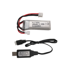 Batería li-po de 7,4 V, 300mAh, 30c con cable usb para WLtoys F959, avión XK DHC-2 A600 RC, piezas de repuesto al por mayor 2024 - compra barato