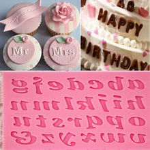 1 piezas 26 letras de molde de pastel de silicona pasta de azúcar 3D decoración de pasteles Fondant herramienta 2024 - compra barato