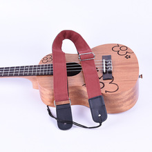 Solid color canvas leather ukulele strap small guitar instrument ukulele strap uklele belt ukulele accessories parts 2024 - buy cheap