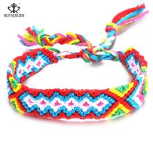 ROYALBEIER Bohemia Fashion Compilation Rope Chain Color Cotton Rope Handmade Bracelet Gives Best Friends Friendship Long Live 2024 - buy cheap