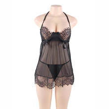 Womens Sexy Underwear Night Dress Plus Size Lace Bow Lingerie Babydoll Nightwear Sleepshirt Women's Erotic Lingerie 2024 - buy cheap