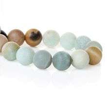 Doreenbeads Created Natural Amazonite Loose Beads Round Mixed Frosted About 10mm Dia,Hole:1.2mm,40cm,1 Strand(Approx 40 PCs) 2024 - buy cheap