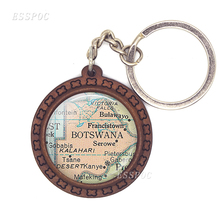 Botswana Map Key Chain New Design West Virginia Map Wooden Key Jewelry Car Keychain Men's Gift 2024 - buy cheap