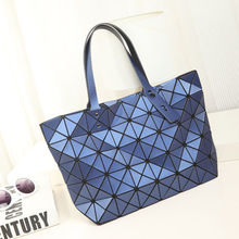 Fashion Women Tote Folding Geometric Rhombic Shoulder Bag Hand Bag Laser Geometric Designer Handbags High Quality Shoulder Bags 2024 - buy cheap
