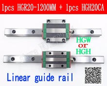 Guia de trilho linear hgr20, 1200mm de comprimento, com 1 peça de bloco linear, peças cnc 2024 - compre barato