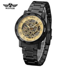 New 2016 Luxury Brand Winner Stainless Steel Mechanical Watch Men Skeleton Hand Wind  Mechanical Watch Men waterproof shockproof 2024 - buy cheap