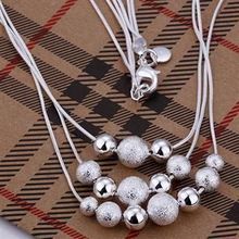 N020 Wholesale Silver Color Necklace, Factory Price High Quality Fashion Jewelry Multi Beans Necklace /aayaisfa Abcaisja 2024 - buy cheap