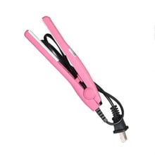 Mini alisador de cabelo, ferramenta profissional portátil para alisar os cabelos, de cerâmica, rosa, profissional 2024 - compre barato