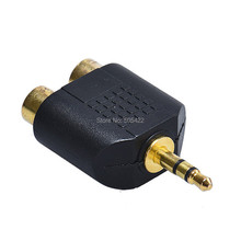 3.5mm Male Stereo to Dual 2 RCA Female Y Splitter Audio Adapter Converter Gold 2024 - buy cheap