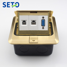 SeTo Pop-up Type Floor Socket Network Lan RJ45 Cat5e+ RJ11 Cat3 Tel + VGA Wall Plate Keystone Floor Receptacle 2024 - buy cheap