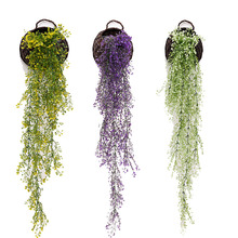 113CM Artificial Hanging Flower Plant Fake Vine Willow Rattan Flowers Artificial Hanging Plant For Home Garden Wall Decoration 2024 - buy cheap
