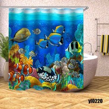 Marine Fish Shower Curtain Sea View Modern Waterproof Bath Curtains for Bathroom Bathtub Large Wide Bathing Cover Rideau De Bain 2024 - buy cheap