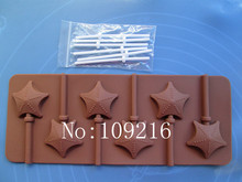 Wholsale!!1pcs 6-Small Starfish Lollipop Green Good Quality 100% Food Grade Silicone Cake/Chocolate/Candy DIY Mold 2024 - buy cheap