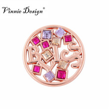 Винни дизайн ювелирных изделий моя валюта розовое золото цвет Блисс персик монета для 35 мм Рамка кулон 2024 - купить недорого