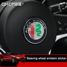 Adesivo emblema automotivo em liga de alumínio qhcp, acessórios automotivos, personalização, compatível com alfa romeo giulia stelvio, frete grátis 2024 - compre barato