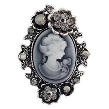 2.2 Inch Vintage Victorian Style Antique Silver/Gold Tone Crystal Diamante Cameo Brooch Gifts Accessory 2024 - buy cheap