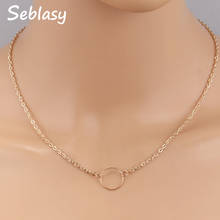 Seblasy Trendy Gold Color Choker Necklaces Hollow Circle Clavicle Chain Necklaces & Pendants for Women Jewelry Bijoux Collier 2024 - buy cheap