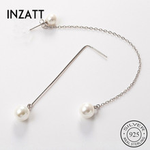 INZATT Asymmetry Dangle Drop Earrings Charm 925 Sterling Silver Stick Bar long Metal Chain Tassel Fine Jewelry For Women Gift 2024 - buy cheap